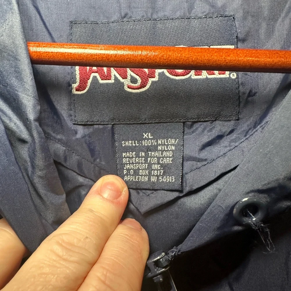 Men’s Pepsi Jansport‎ Navy Blue Zip Up Windbreaker Jacket Size XL .